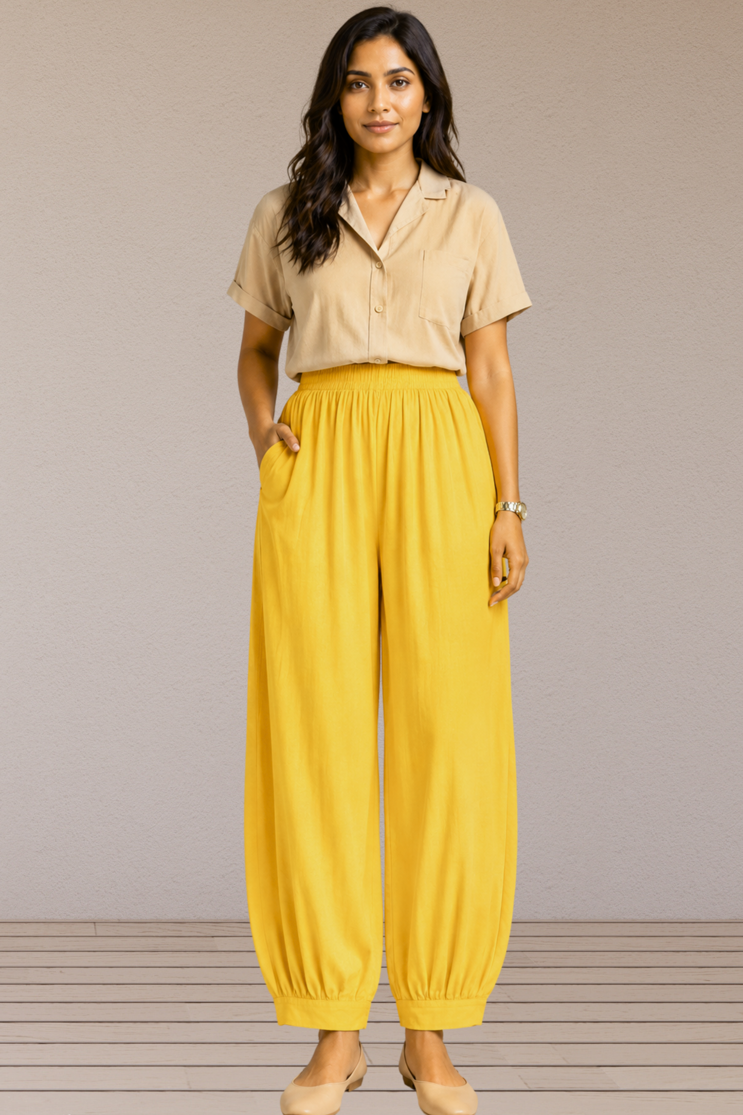 Yellow Cotton Afghani Pants