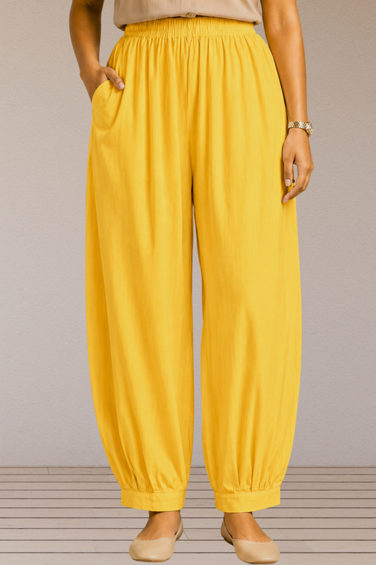 Yellow Cotton Afghani Pants