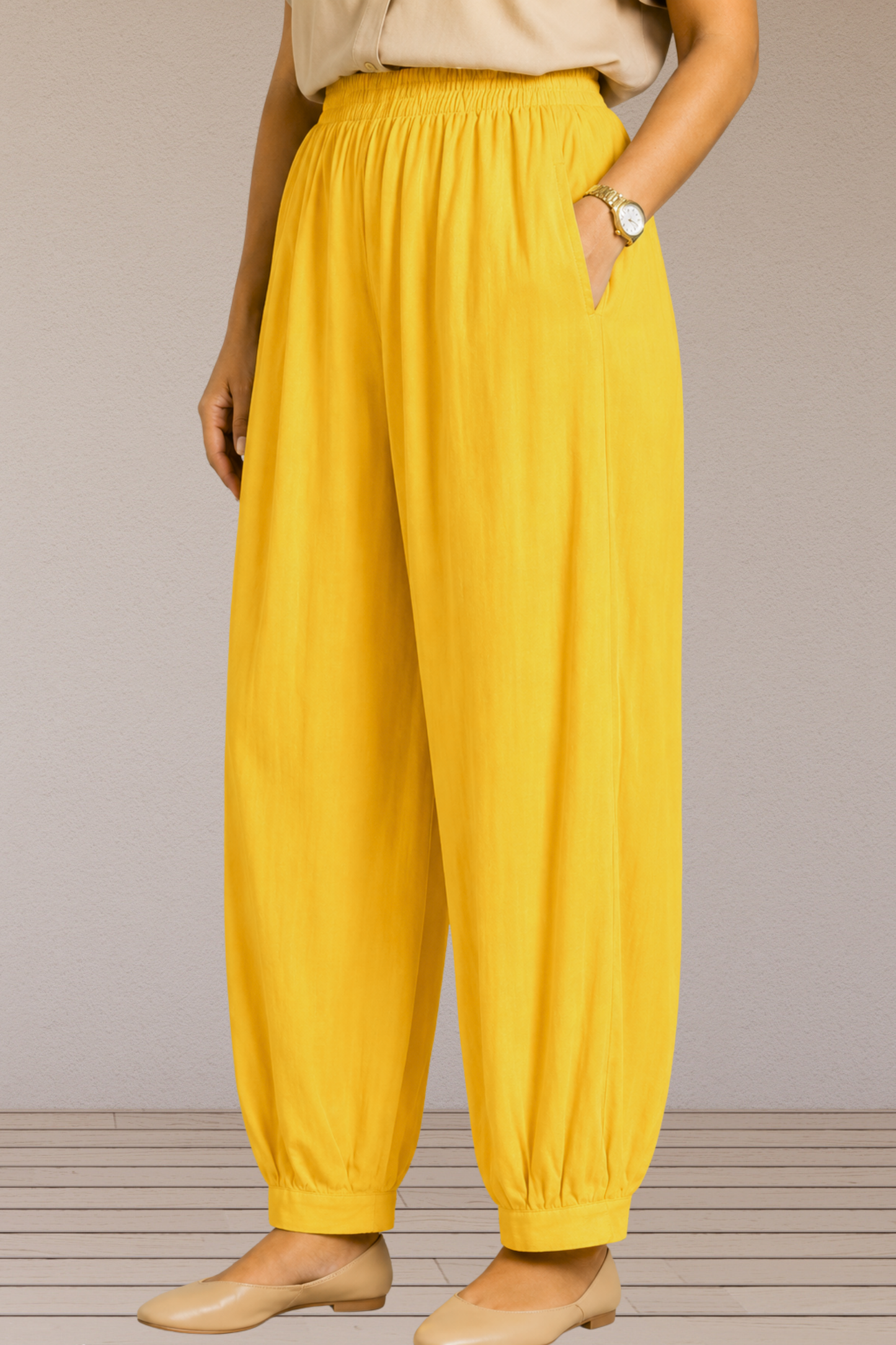 Yellow Cotton Afghani Pants