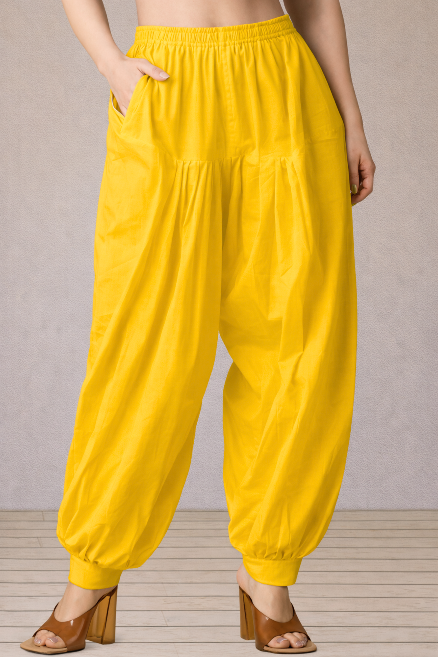 Yellow Cotton Afghani Salwar