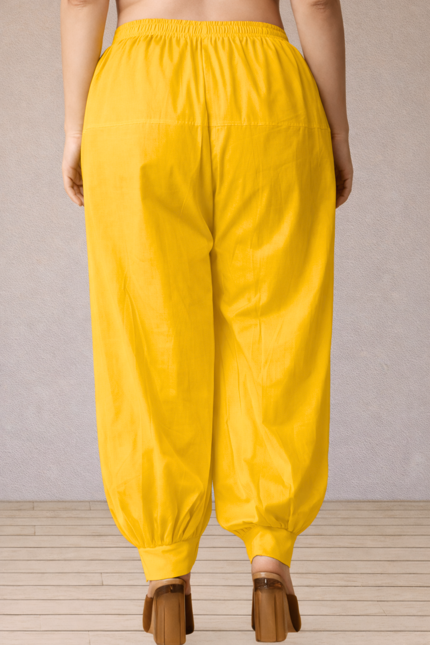 Yellow Cotton Afghani Salwar