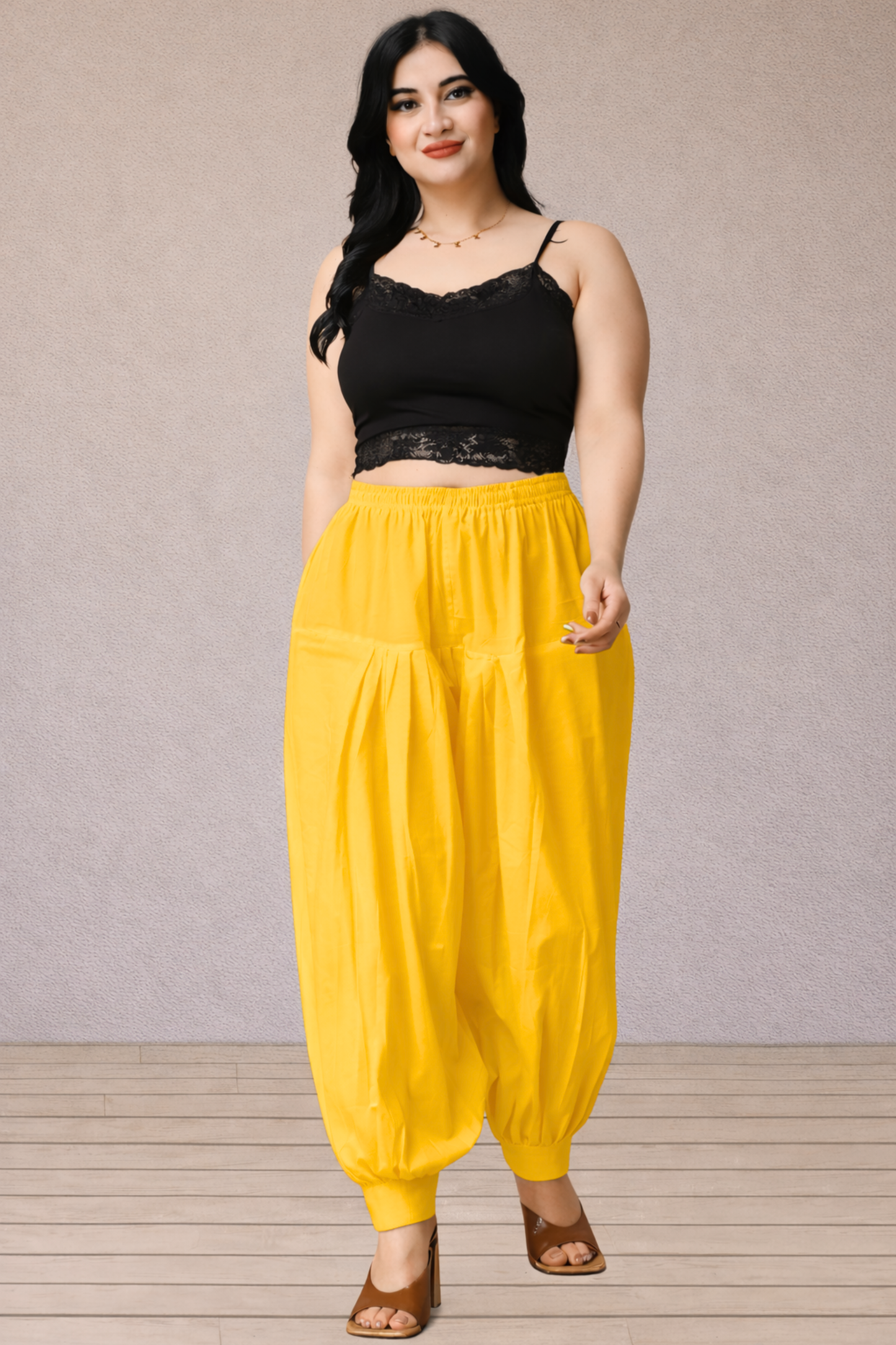 Yellow Cotton Afghani Salwar