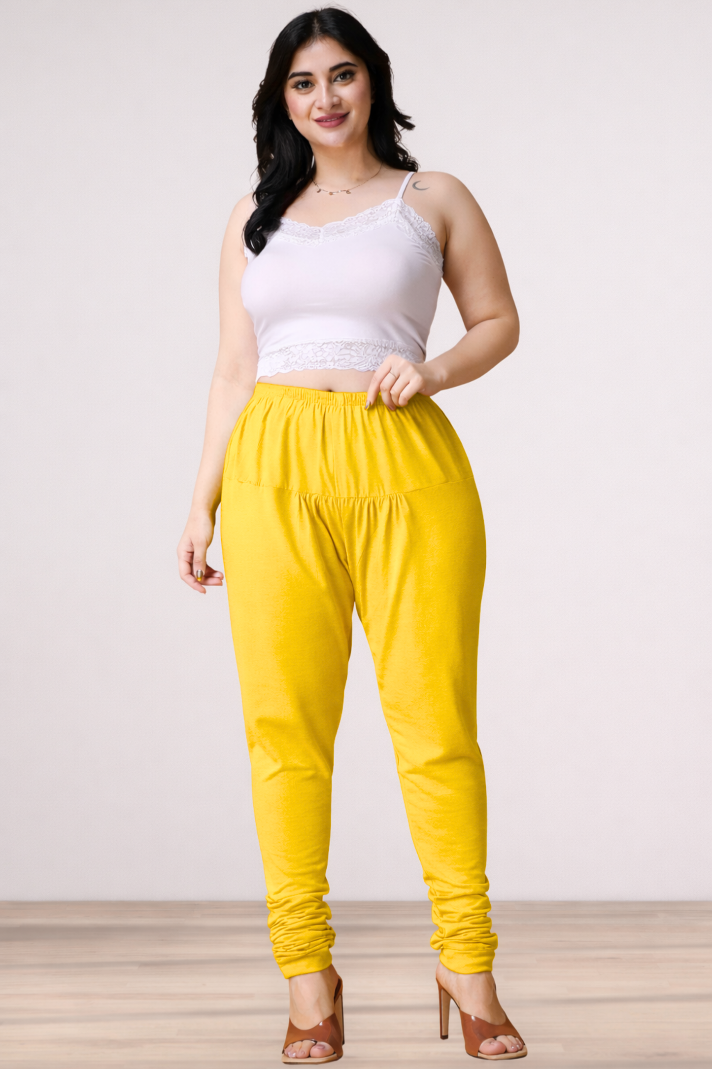 Yellow Cotton Churidar Pants