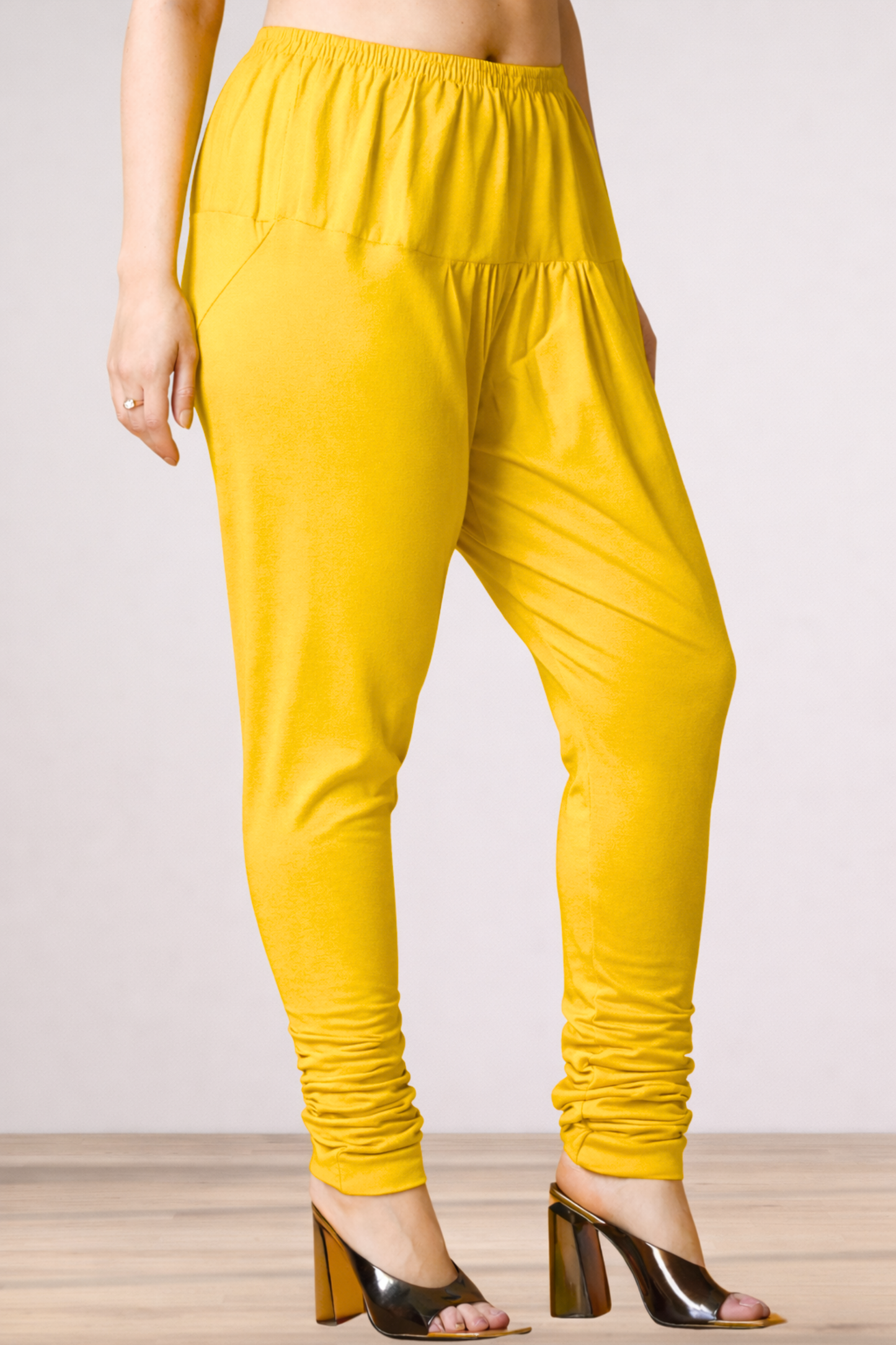 Yellow Cotton Churidar Pants