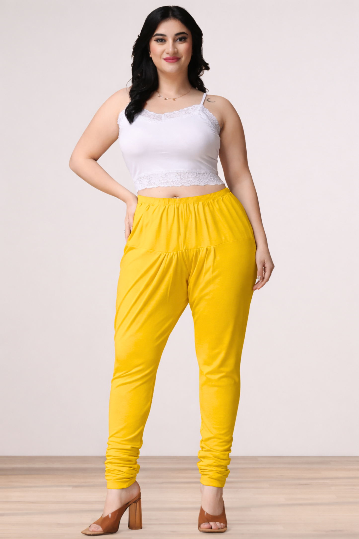 Yellow Cotton Churidar Pants