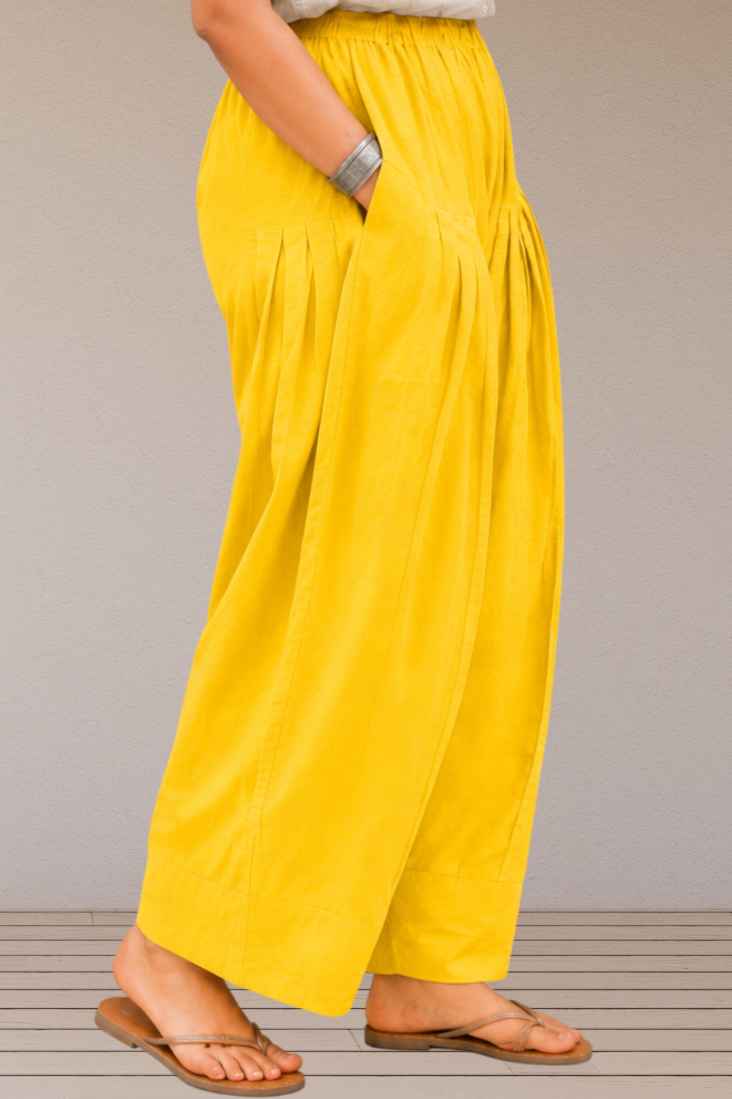 Yellow Cotton Farshi Salwar