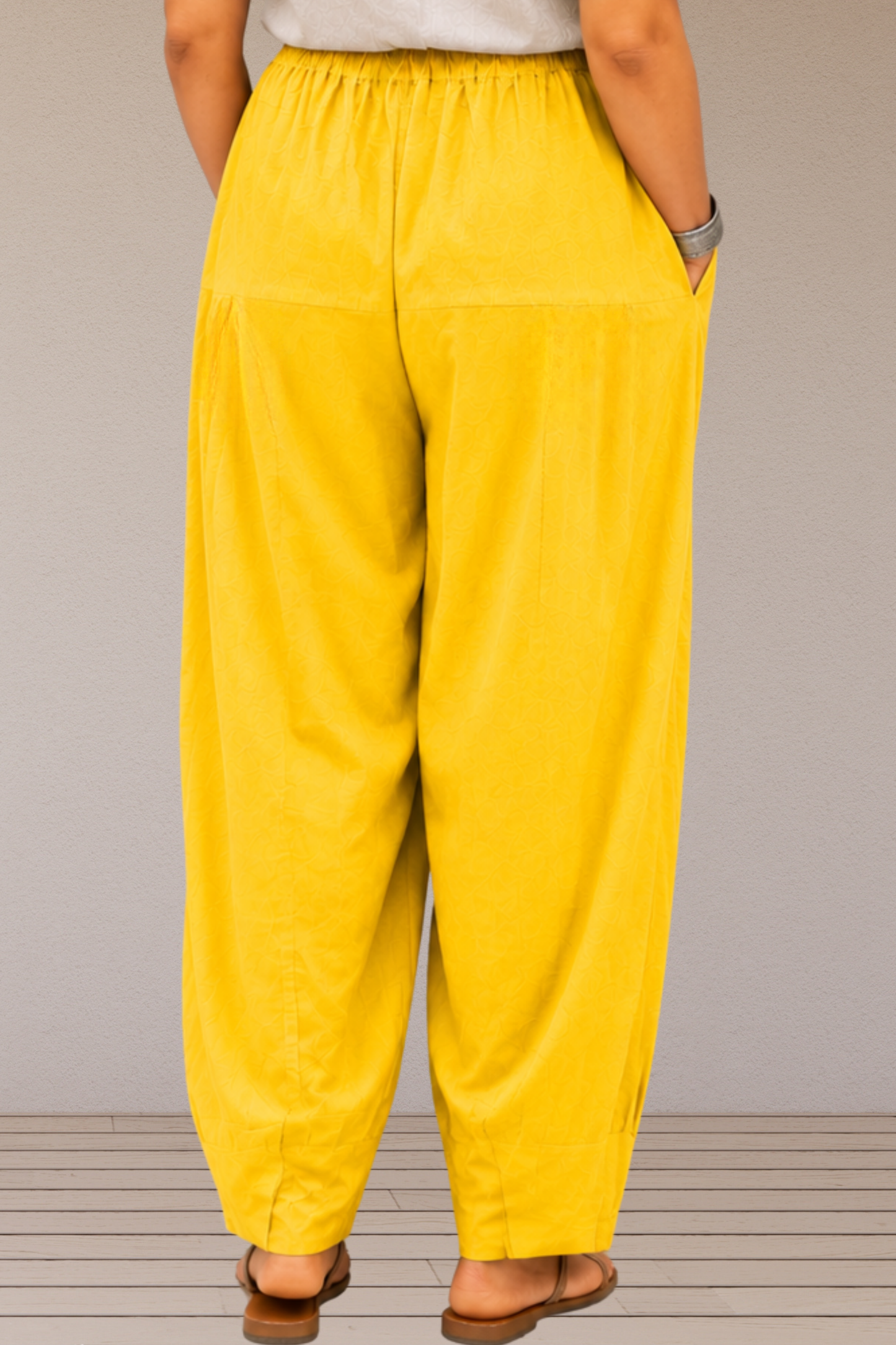Yellow Cotton Farshi Salwar