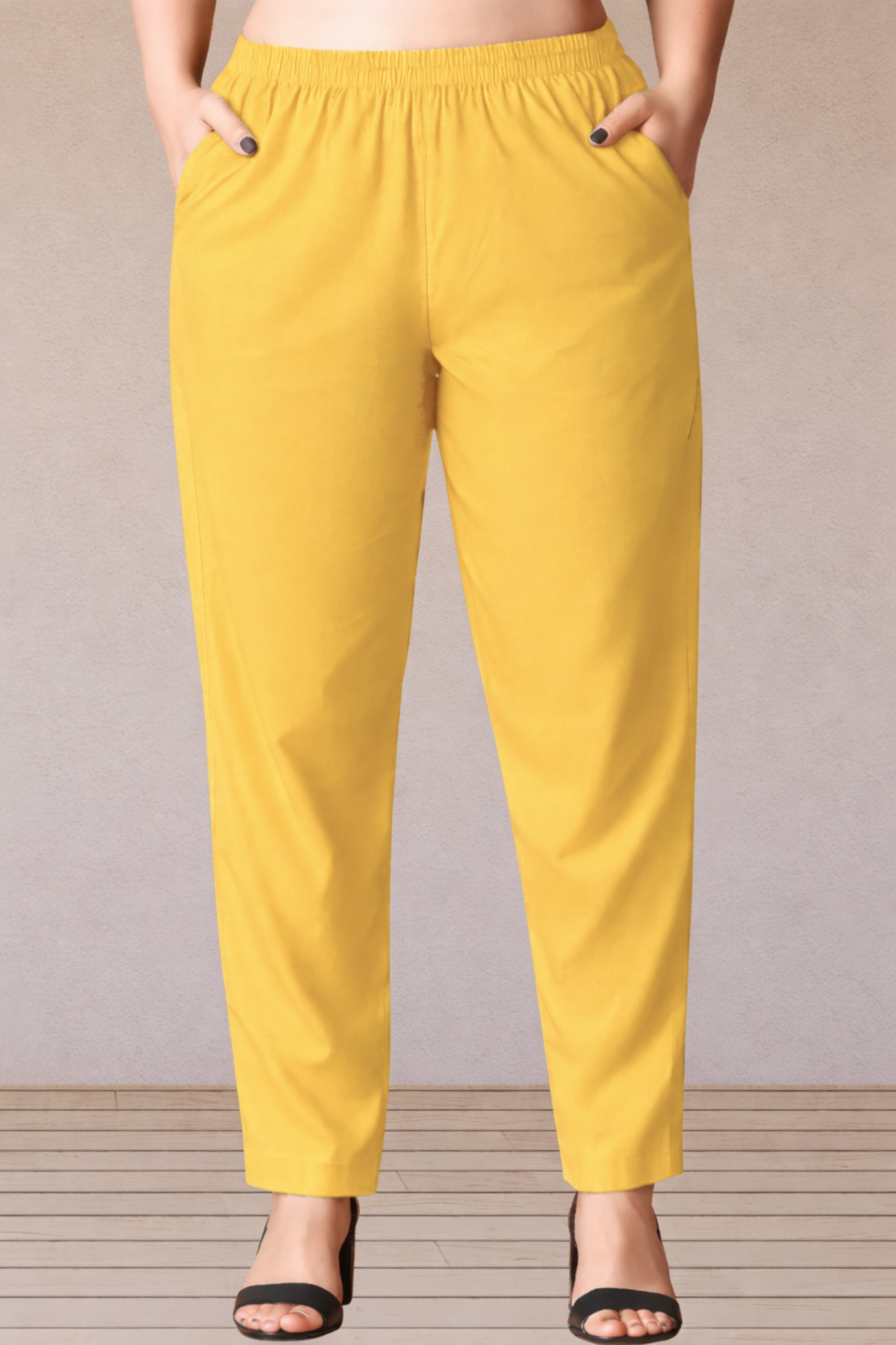 Yellow Cotton Kurti Pant