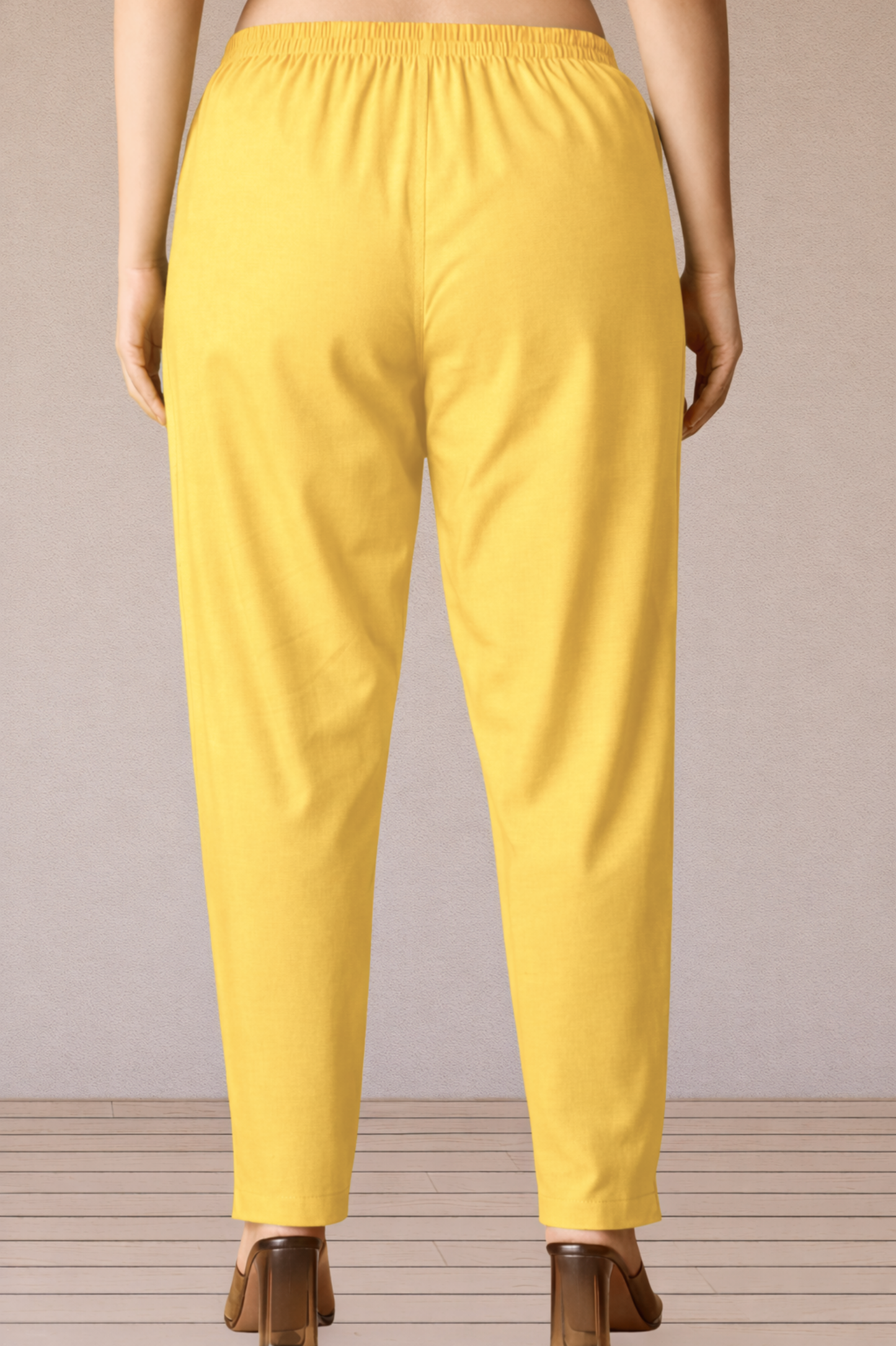 Yellow Cotton Kurti Pant