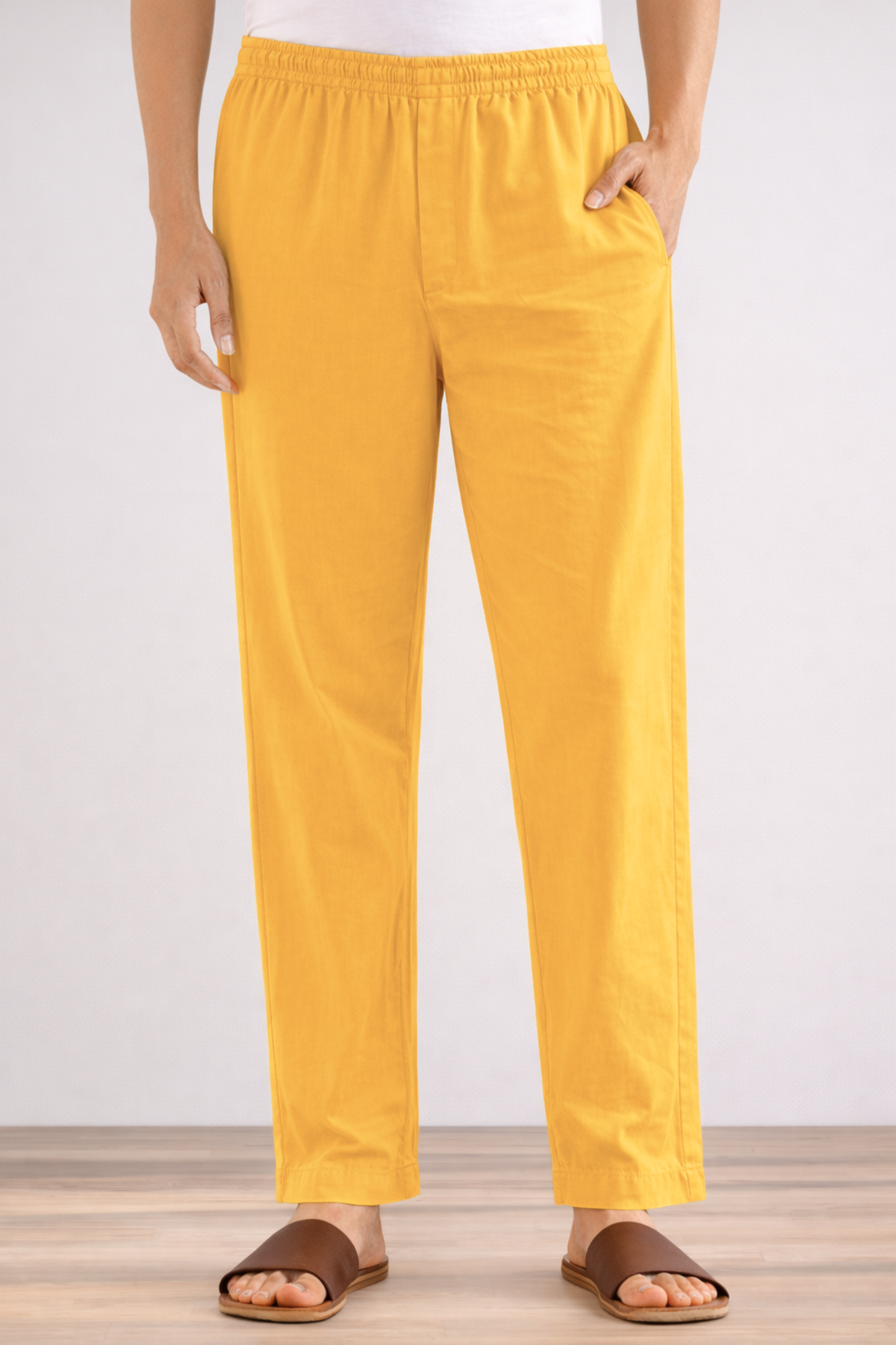 Yellow Cotton Pant Pajama