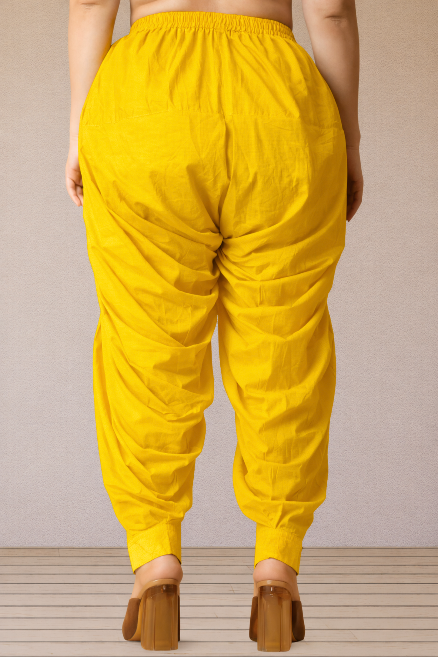 Yellow Cotton Patiala Salwar