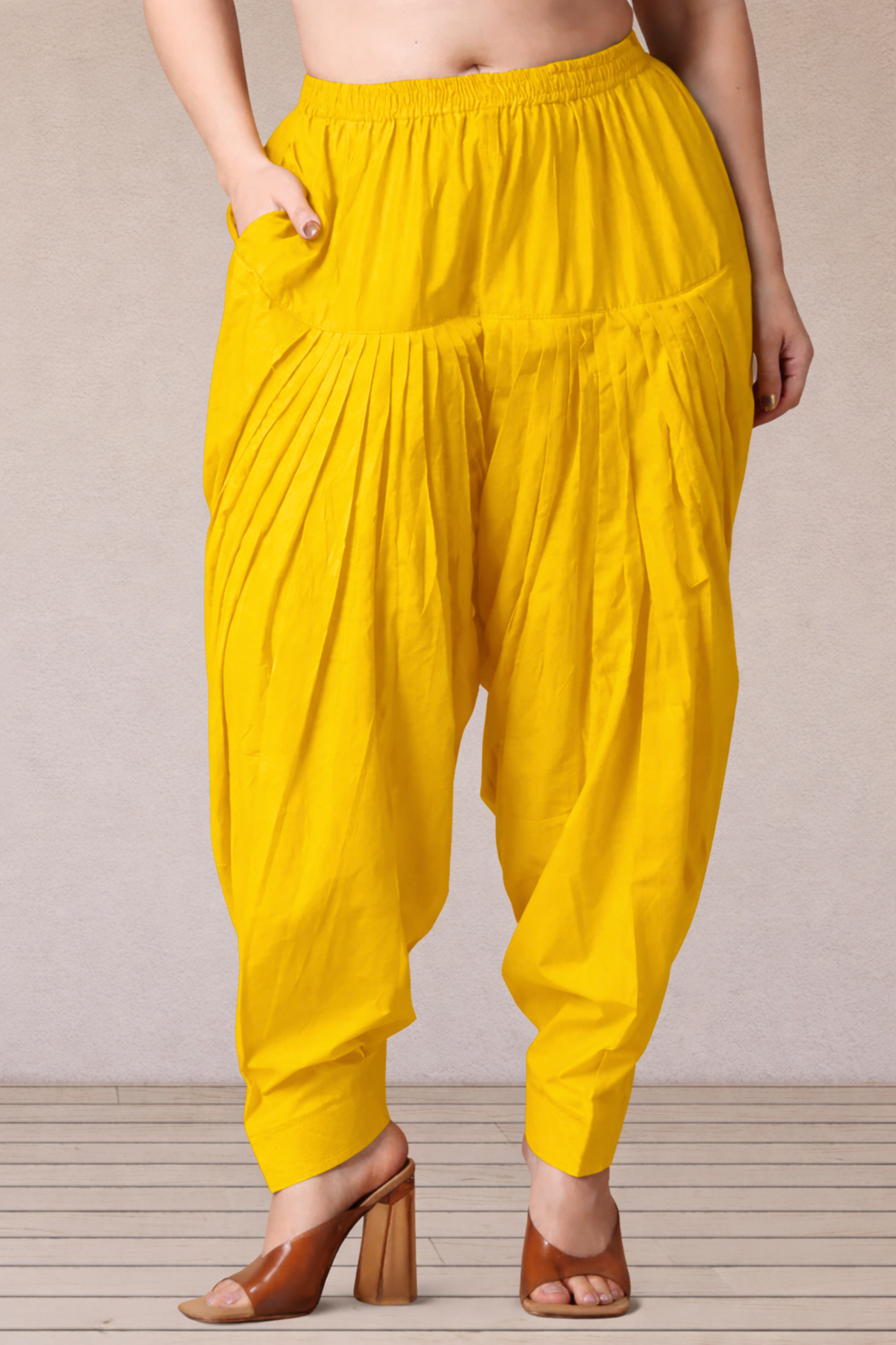 Yellow Cotton Patiala Salwar