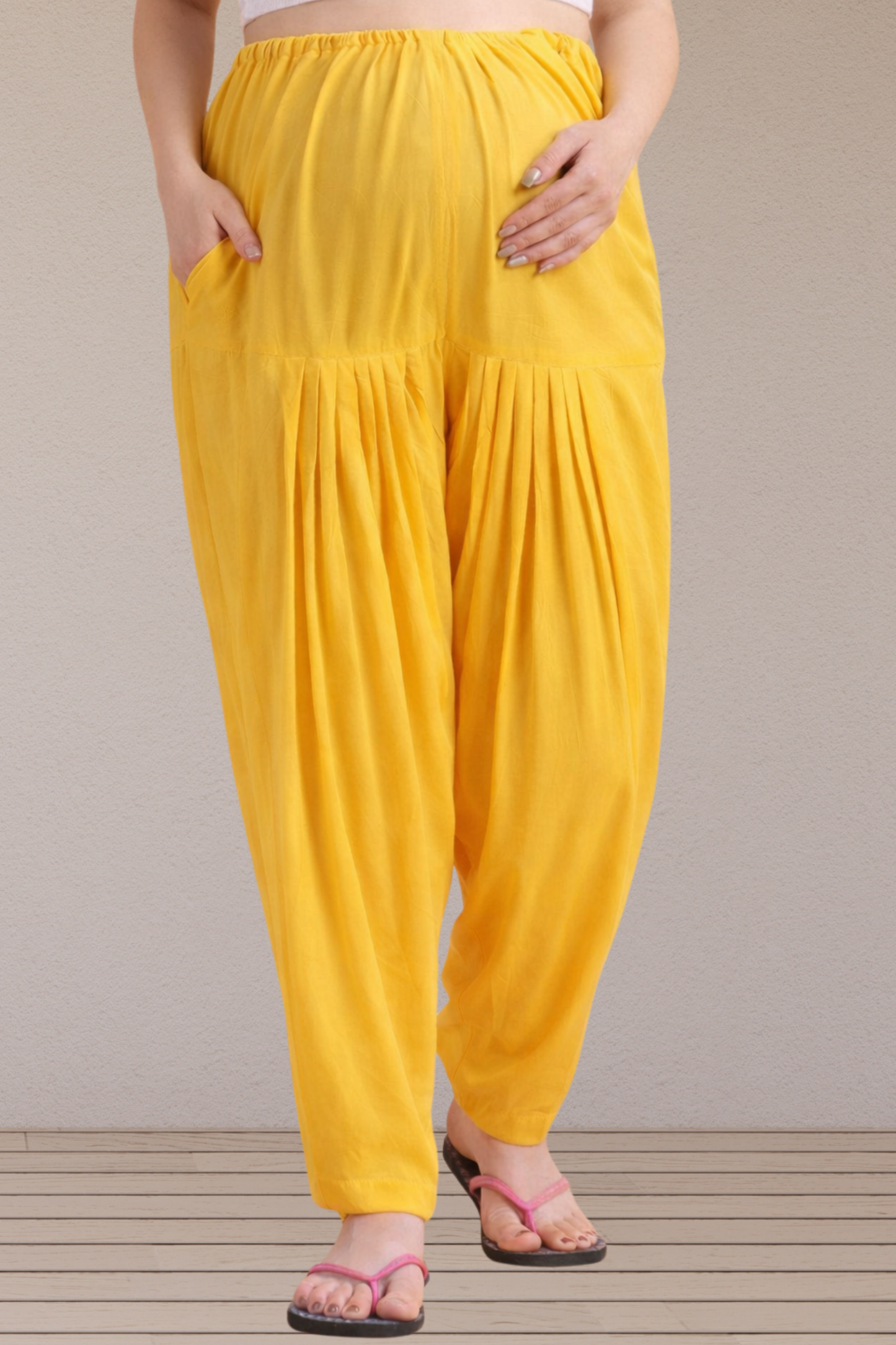 Yellow Easy Fit Cotton Maternity Salwar
