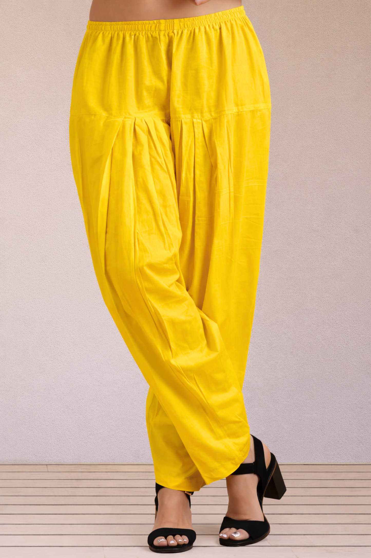 Yellow Easy Fit Cotton Salwar