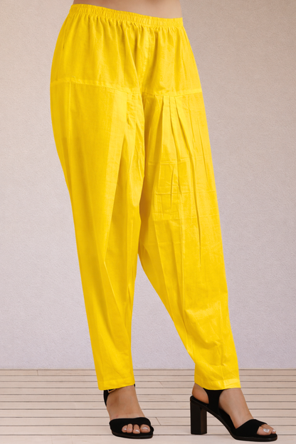 Yellow Easy Fit Cotton Salwar