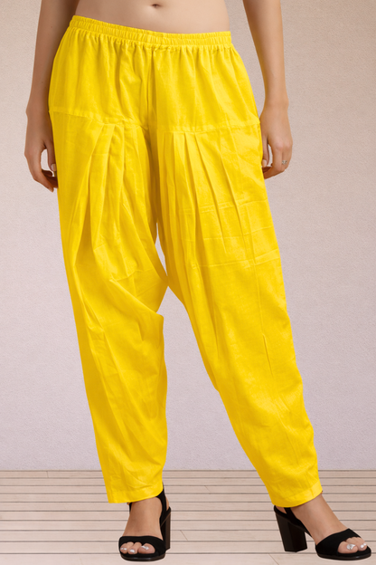 Yellow Easy Fit Cotton Salwar