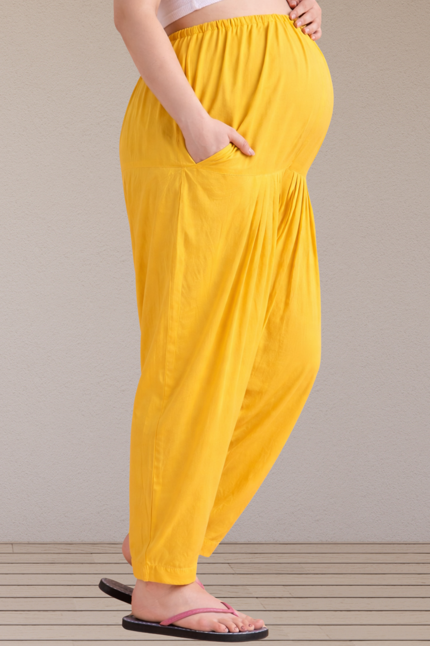 Yellow Easy Fit Rayon Maternity Salwar