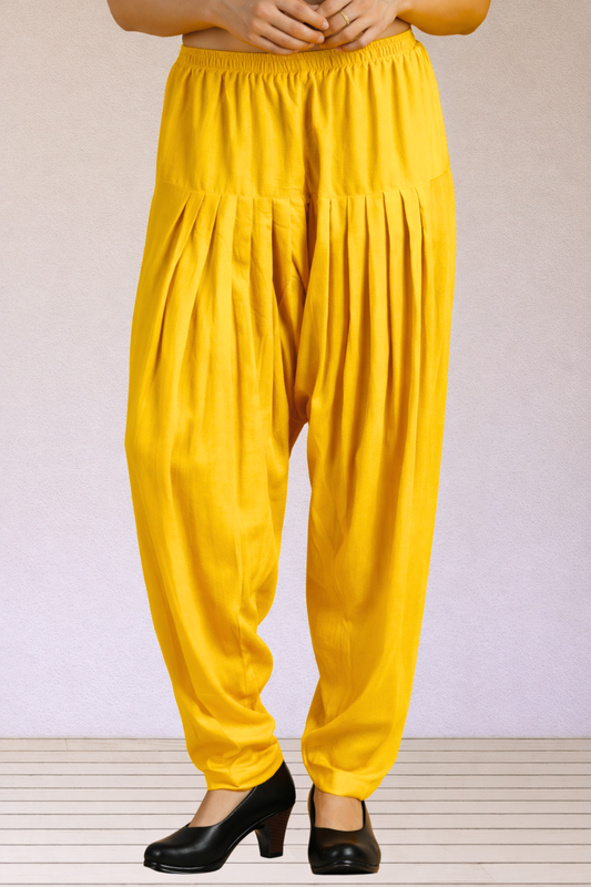 Yellow Easy Fit Rayon Salwar