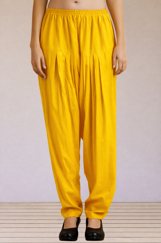 Yellow Easy Fit Rayon Salwar