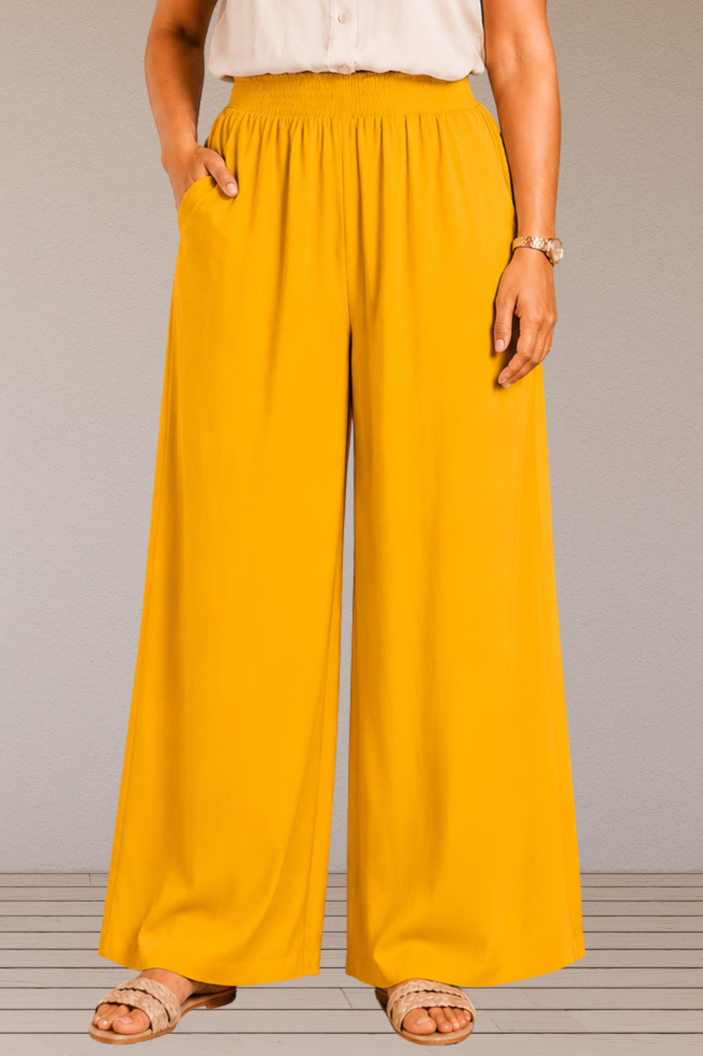 Yellow Flared Palazzo Pant