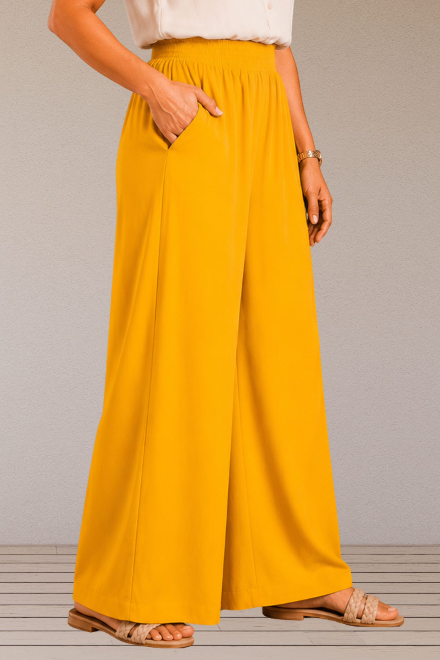 Yellow Flared Palazzo Pant