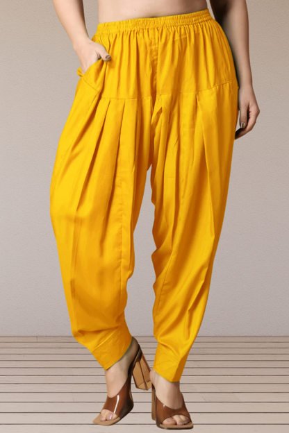 Yellow Classic Rayon Salwar With Pocket