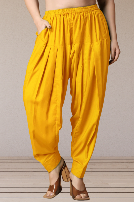 Yellow Classic Rayon Salwar With Pocket