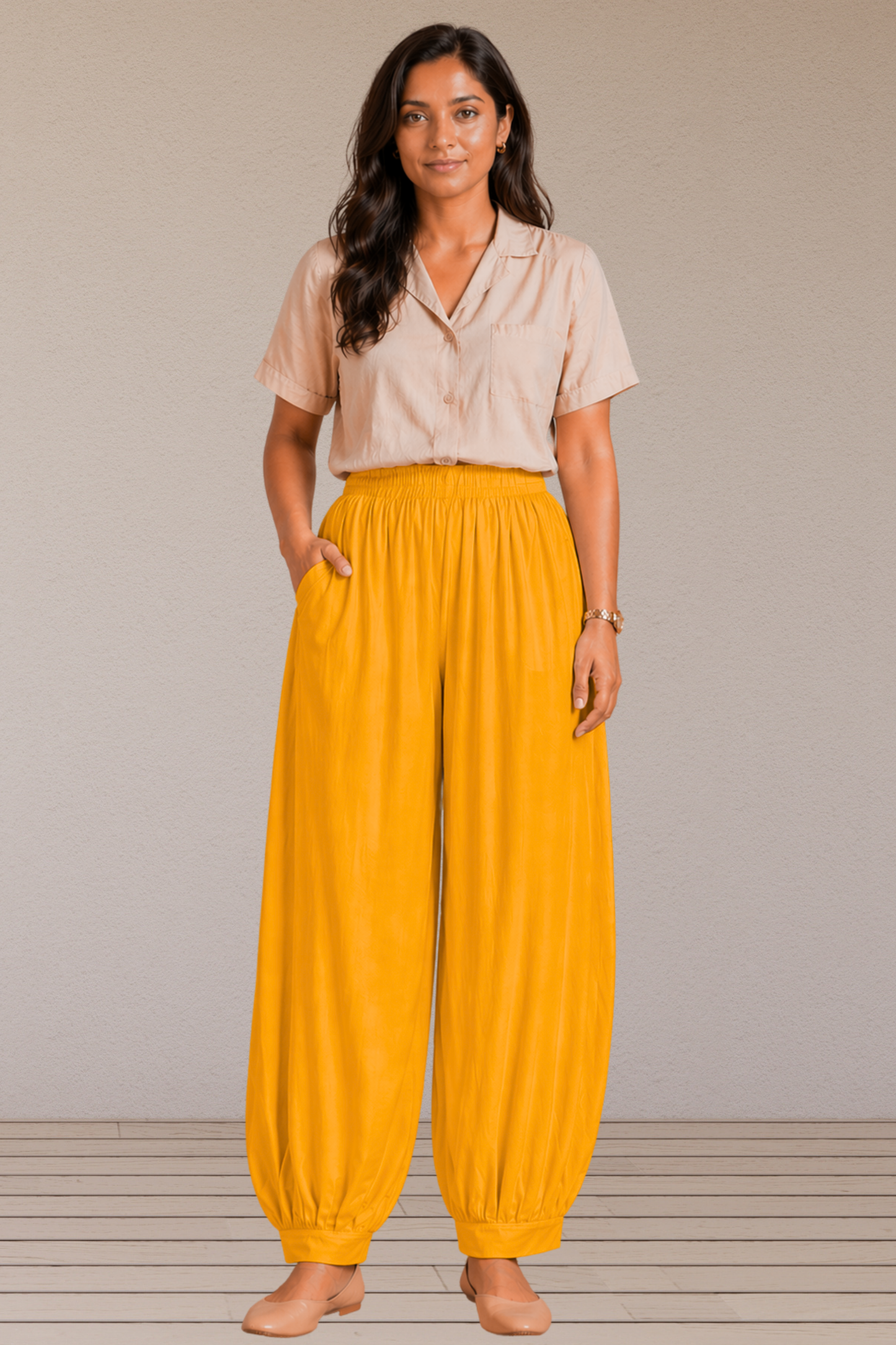 Yellow Rayon Afghani Pants