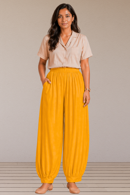 Yellow Rayon Afghani Pants