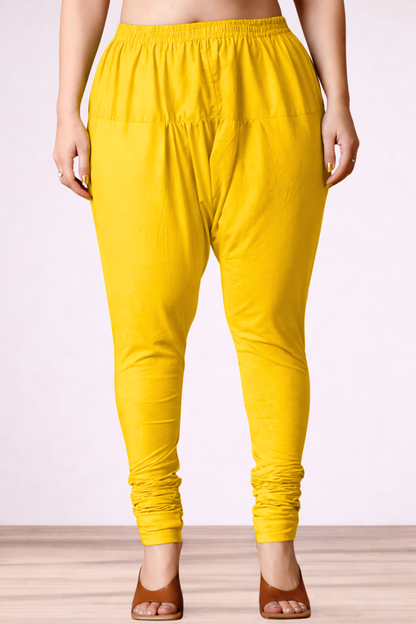 Yellow Rayon Churidar Pants