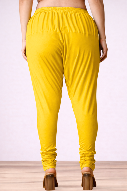 Yellow Rayon Churidar Pants