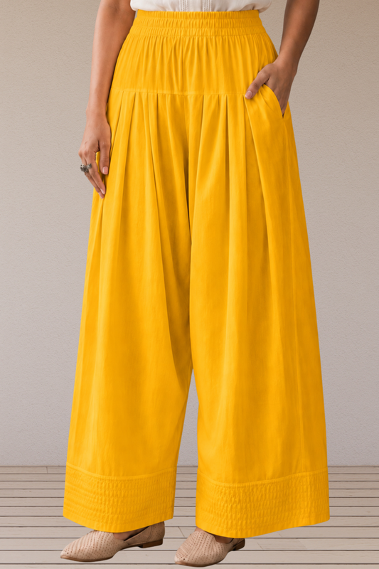 Yellow Rayon Farshi Salwar