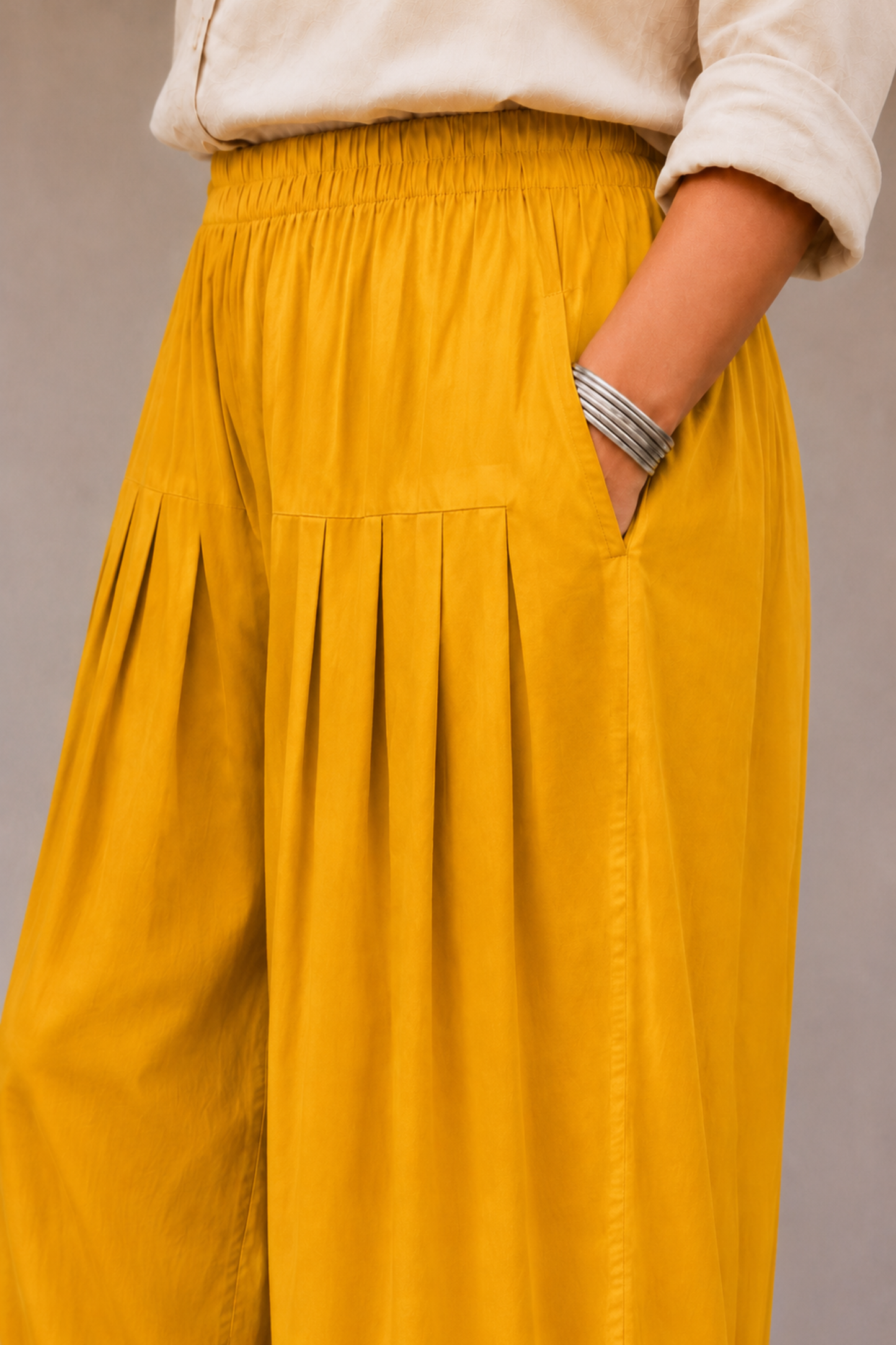 Yellow Rayon Farshi Salwar