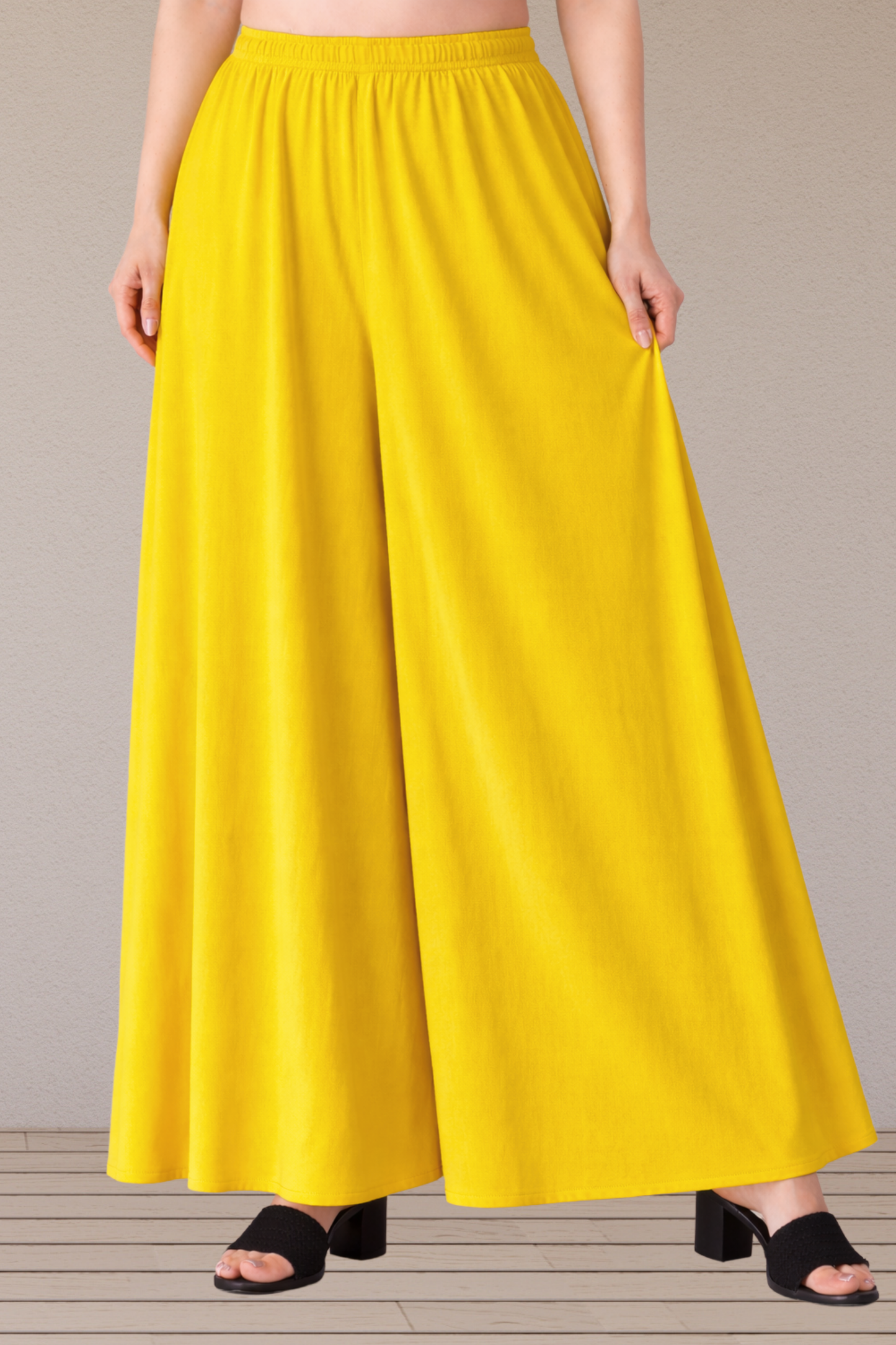 Yellow Rayon Skirt Palazzo