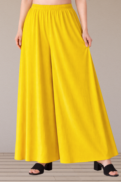 Yellow Rayon Skirt Palazzo