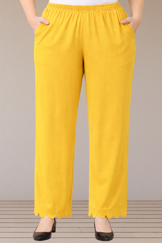 Yellow Scallop Cut Palazzo