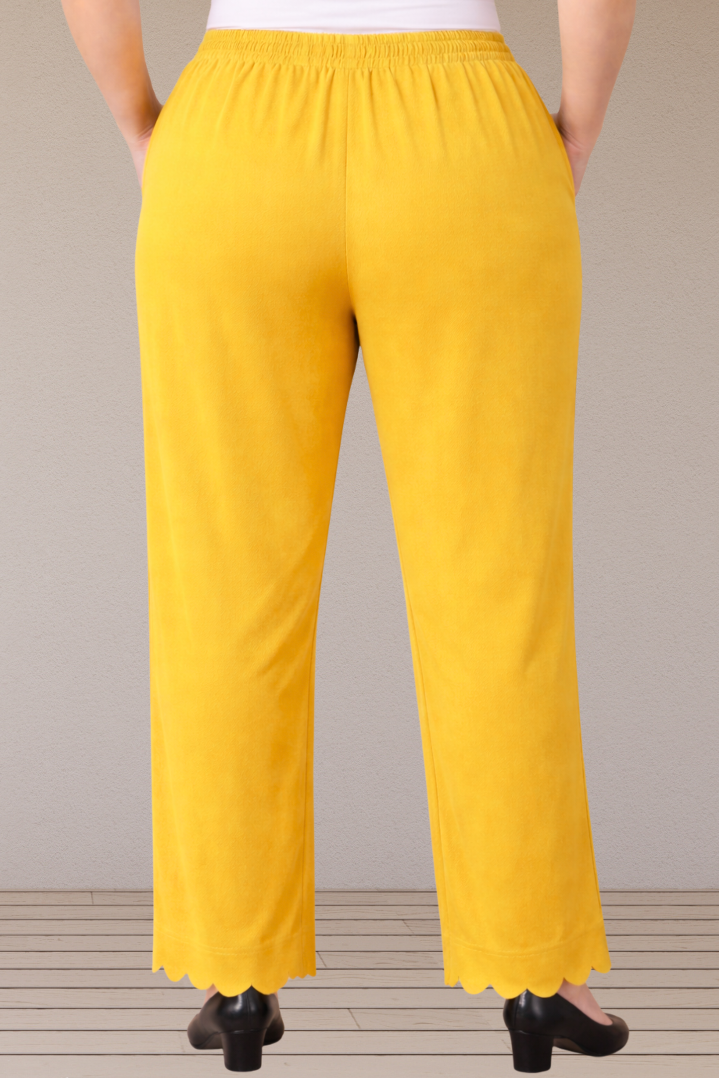 Yellow Scallop Cut Palazzo