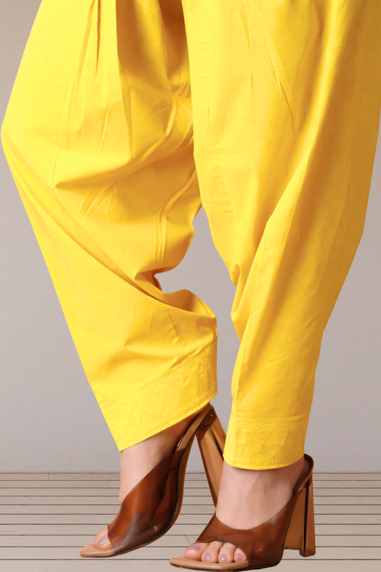 Yellow Cotton Patiala Salwar