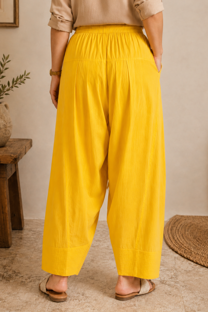 Yellow Cotton Farshi Salwar