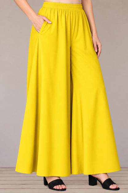 Yellow Rayon Skirt Palazzo