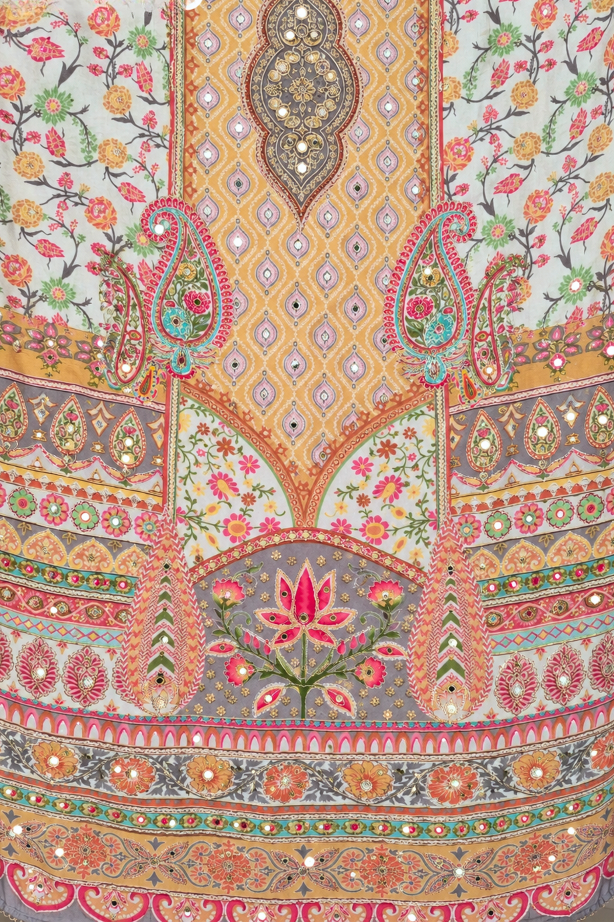 Naziya Karachi Muslin Suit With Mirror Work