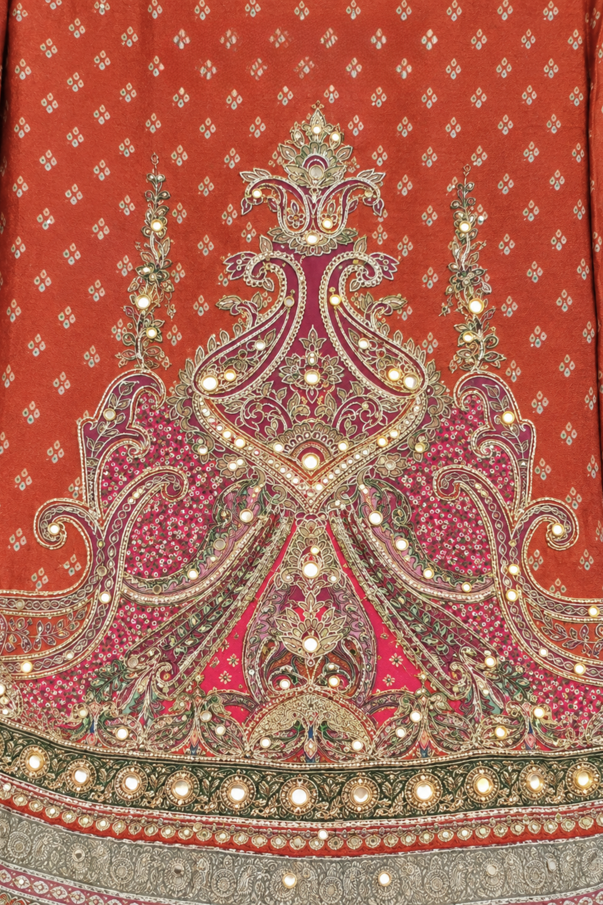 Zarqash Karachi Muslin Suit With Mirror Work