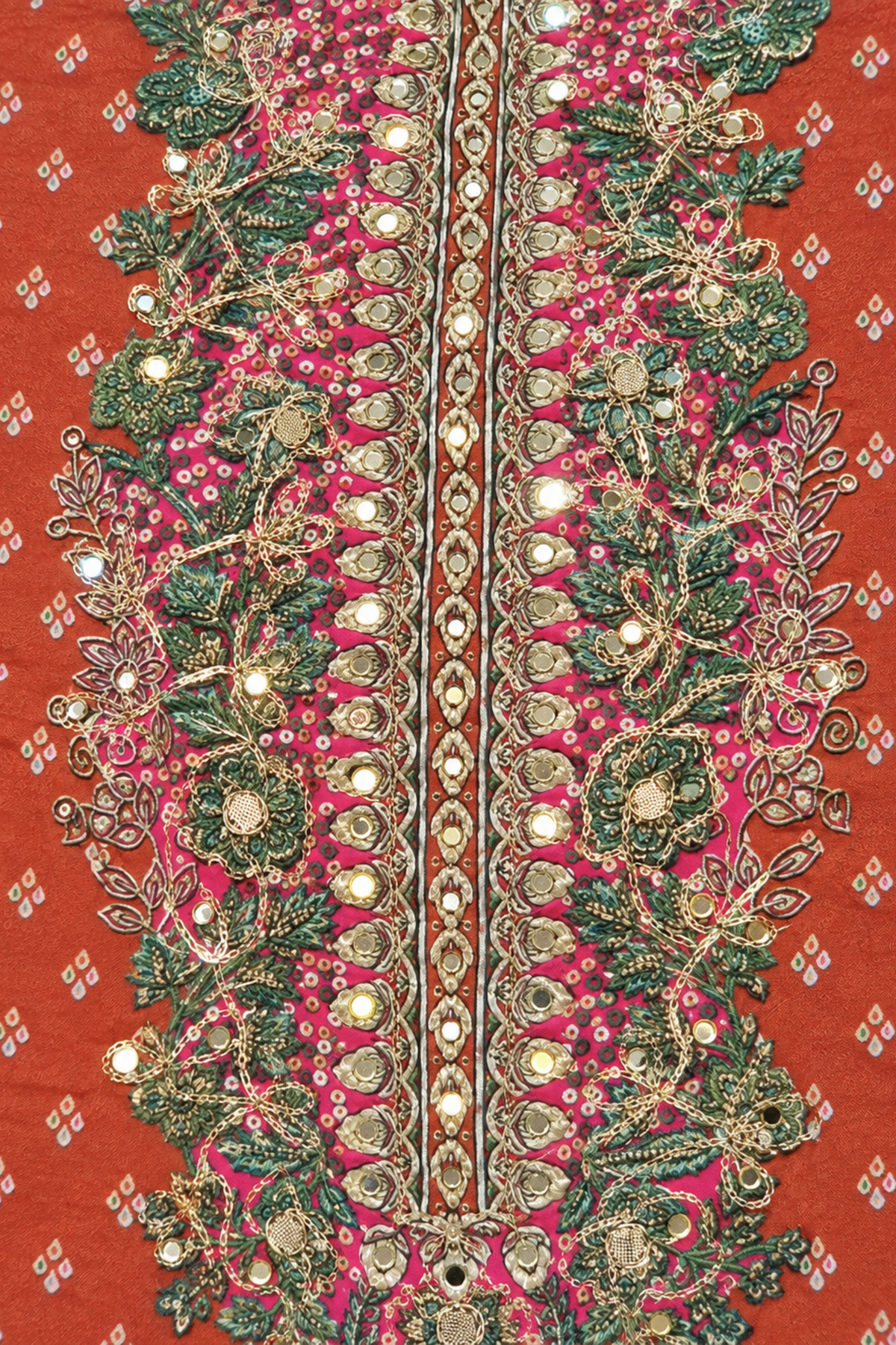 Zarqash Karachi Muslin Suit With Mirror Work