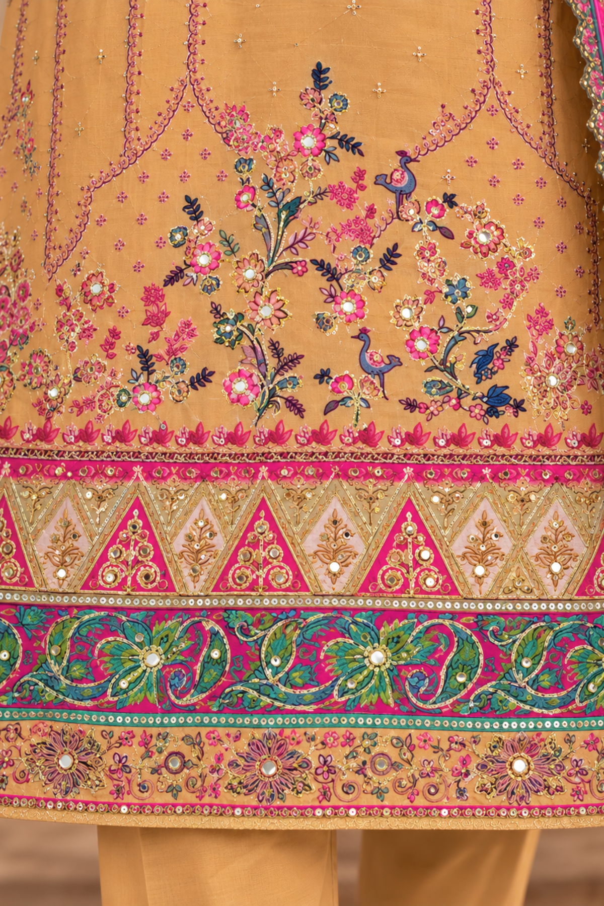 Zoya Karachi Muslin Suit with Aari Work