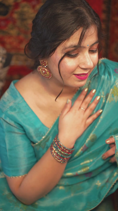Neeli Dhwani Woven Tissue Saree