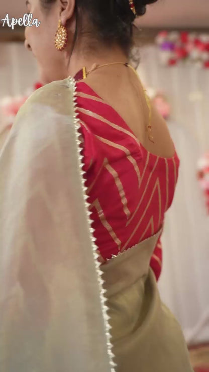 Aurora Glow Silk Saree with Blouse