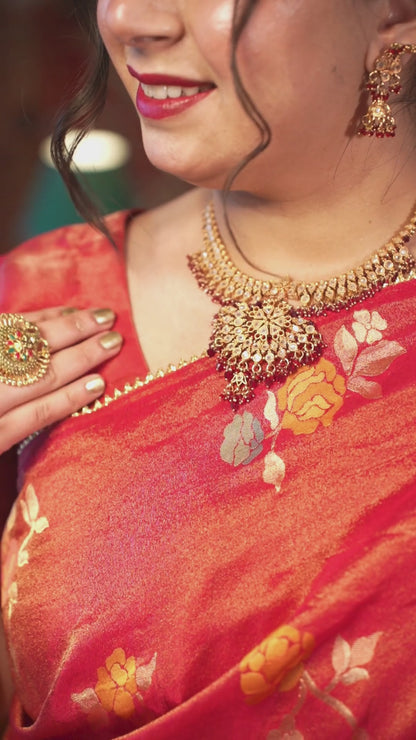 Raag Bhairavi Woven Tissue Saree