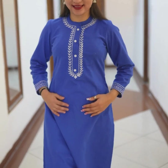 Blue Winter Kurta