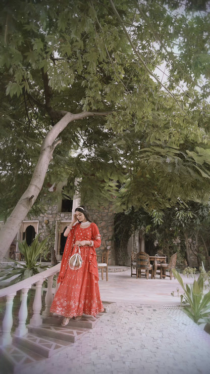 Festive Blush Mirrored Lehenga
