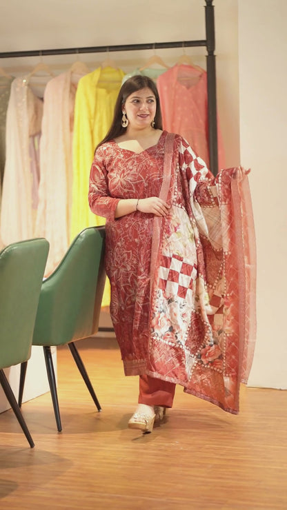 Shaahi Mehek Floral Suit Set
